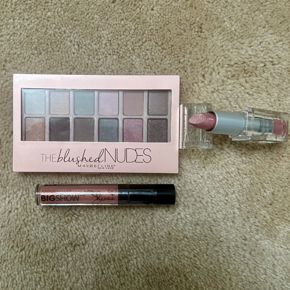NWT Pink & Neutral Toned Makeup Bundle-Eyeshadow Palette, Lipstick, Lipgloss